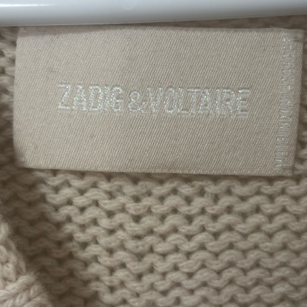 Zadig & Voltaire 100% merino wool Valmy we amour vneck sweater size S - Picture 13 of 15